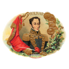 玻利瓦爾 Bolívar Belicosos Finos 魚雷型雪茄與其印有西蒙·玻利瓦爾肖像的金色標籤，展現品牌濃郁且充滿力量感的形象。