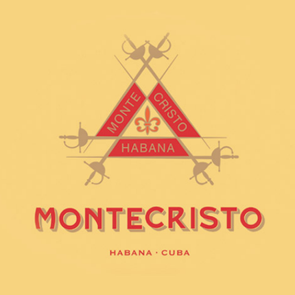 蒙特雷斯托 Montecristo No.2 經典魚雷雪茄與其標誌性的黃色包裝盒，象徵基督山劍客精神。